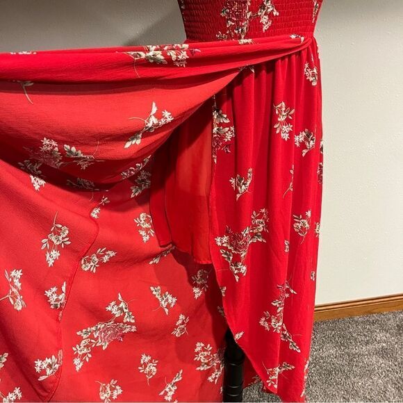 Smocked off shoulder sleeves midi floral dress - Picture 7 of 14